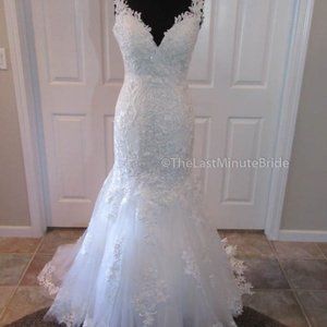 Ivory Beaded House of Wu Wedding Dress, New, never worn, Size 14 Style #18047